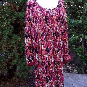 🍁Sunday Sale! Sahalie Floral Pleated Dress sz XXL